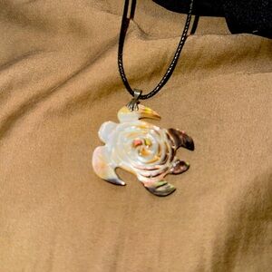 Opal/crystal turtle pendant necklace from Hawaii